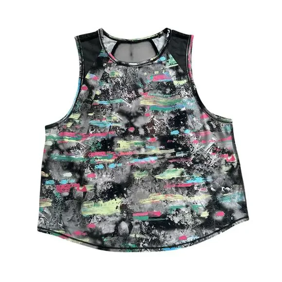 Lululemon Sculpt cropped gray & multicolor pattern tank top - Picture 10 of 10